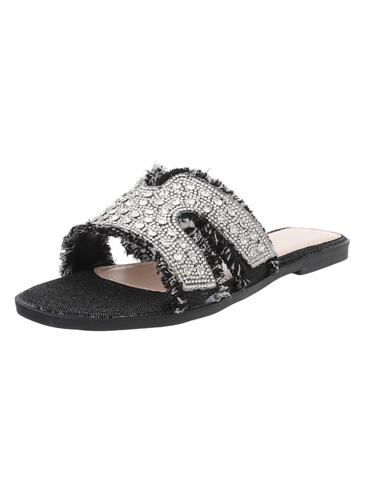 Sandale & Sandalette in Schwarz und Silber