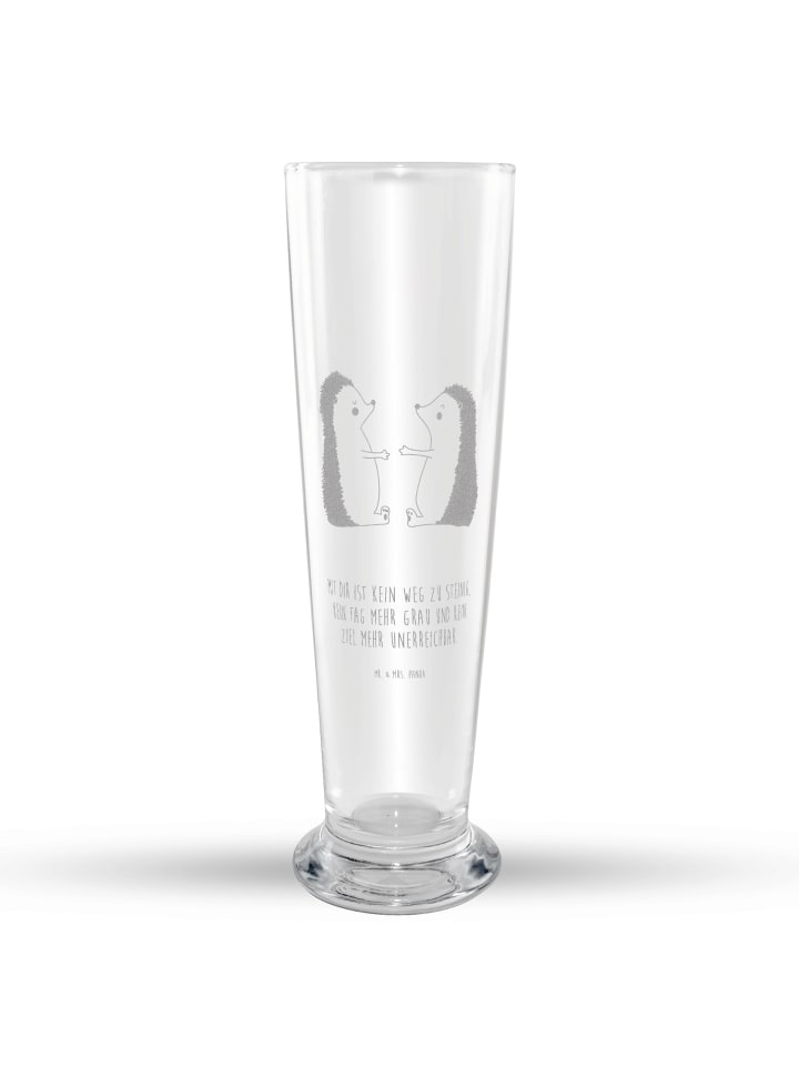 Bierglas Igel Liebe mit Spruch in Transparent