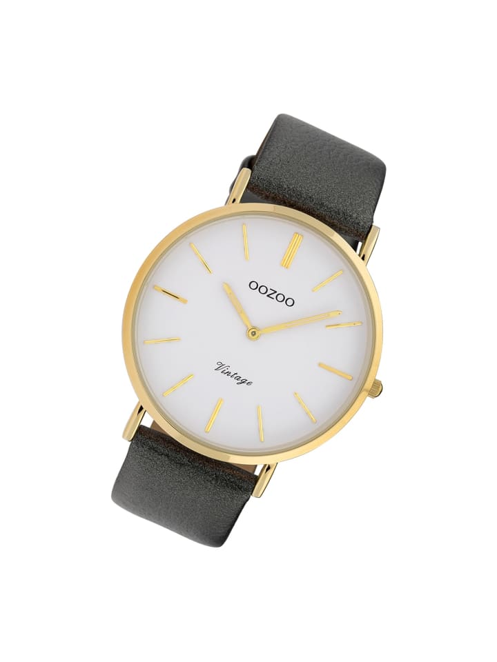 Analog-Armbanduhr Oozoo Vintage Series braun groß (ca. 40mm)