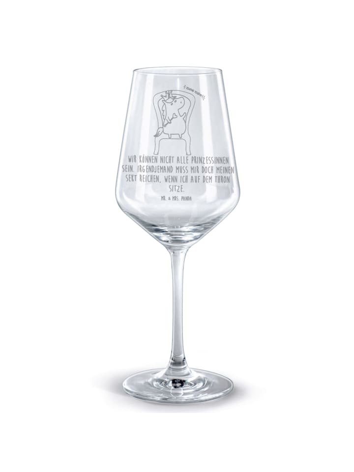 Glas mit Gravur Einhorn Prinzessin mit Spruch in Transparent