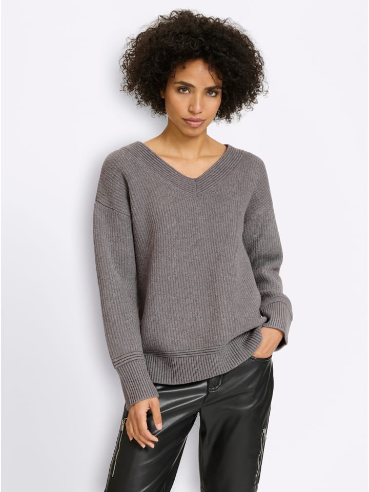 Pullover in grau-meliert