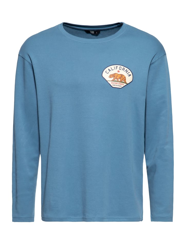 King Kerosin Langarmshirt California Motor State in blau