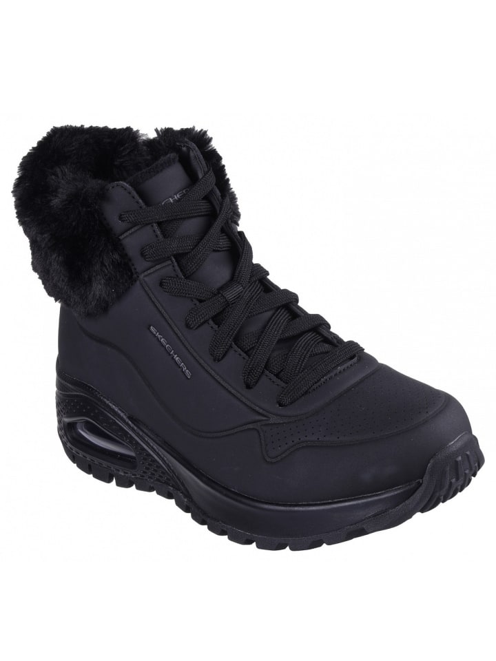 Schnürstiefel Uno Rugged in Schwarz