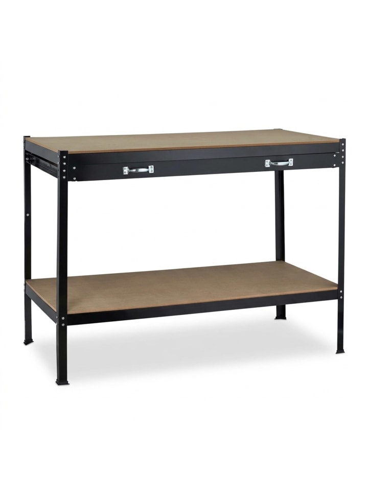 Werkbank in Schwarz - (B)121 x (H)90,5 x (T)63,5 cm