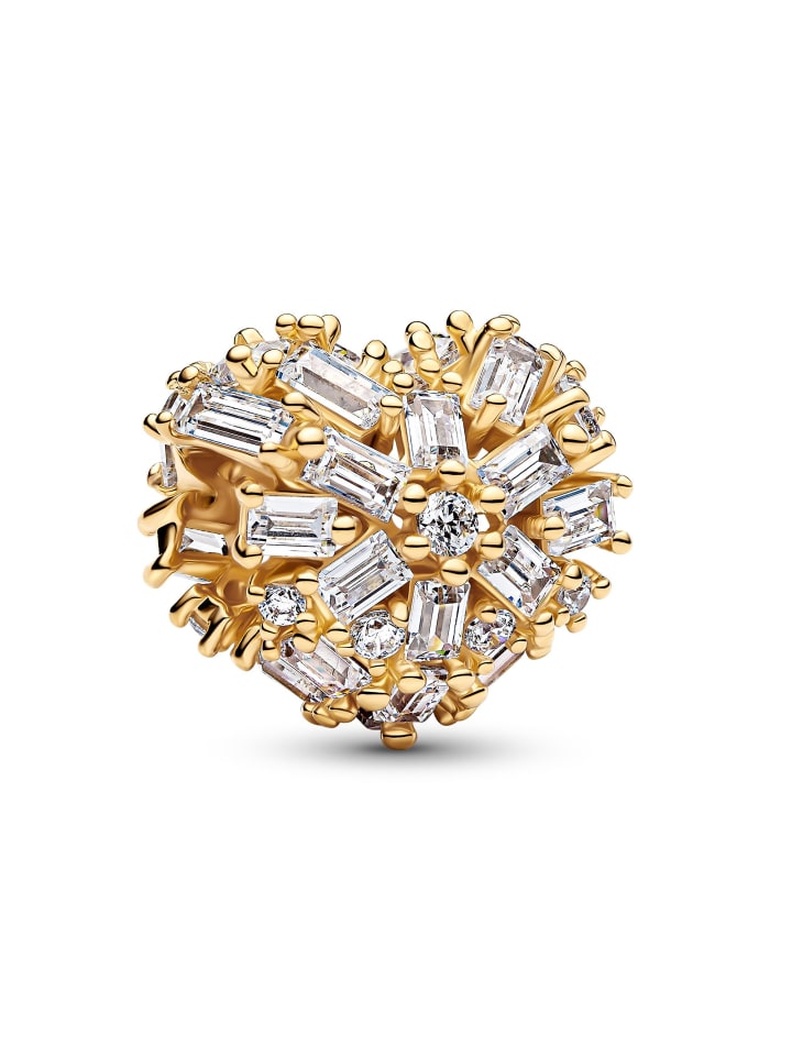 Charm Goldfarben Funkelndes Herz