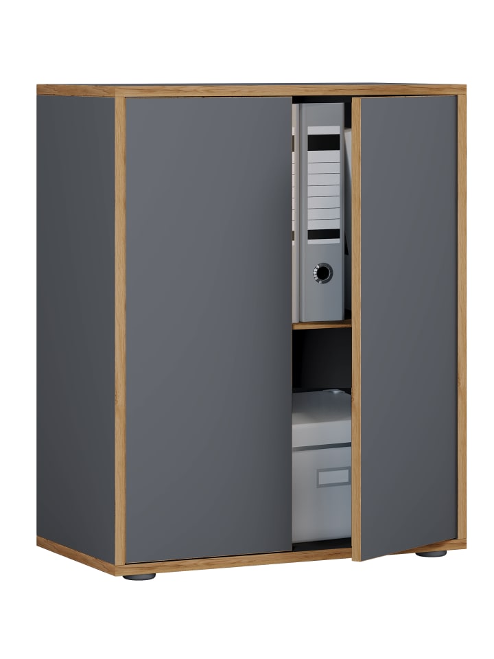 Büroschrank Aktenschrank Sideboard Salia 2fach in Anthrazit