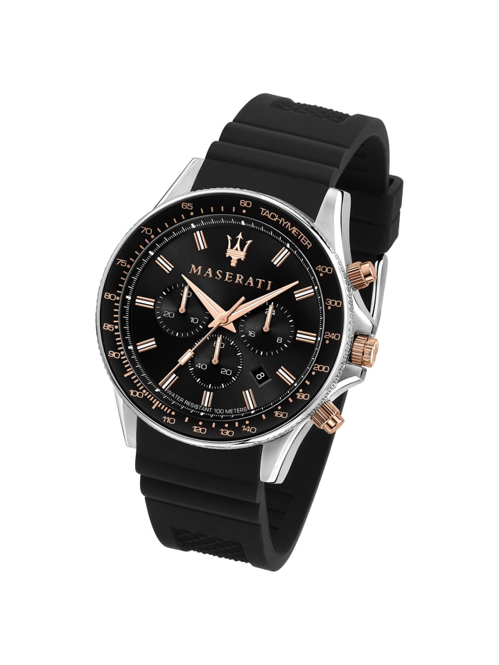 Chronograph-Armbanduhr Maserati Sfida in schwarz groß (ca. 44mm)