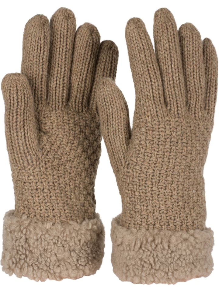 Strickhandschuhe in Braun