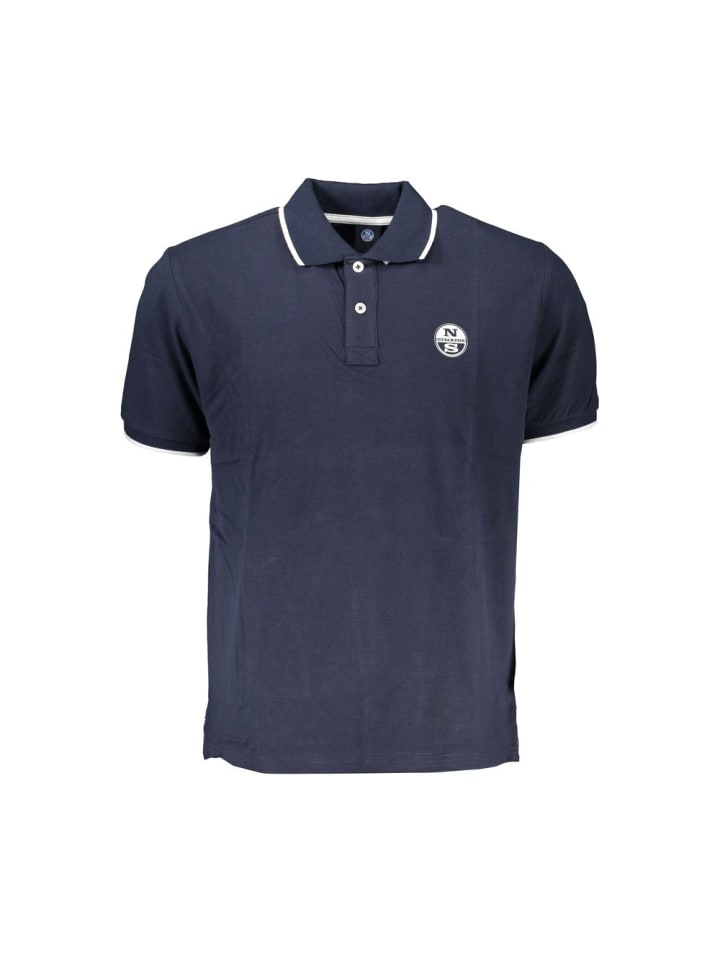 Blau Baumwolle Herren Polo Hemd