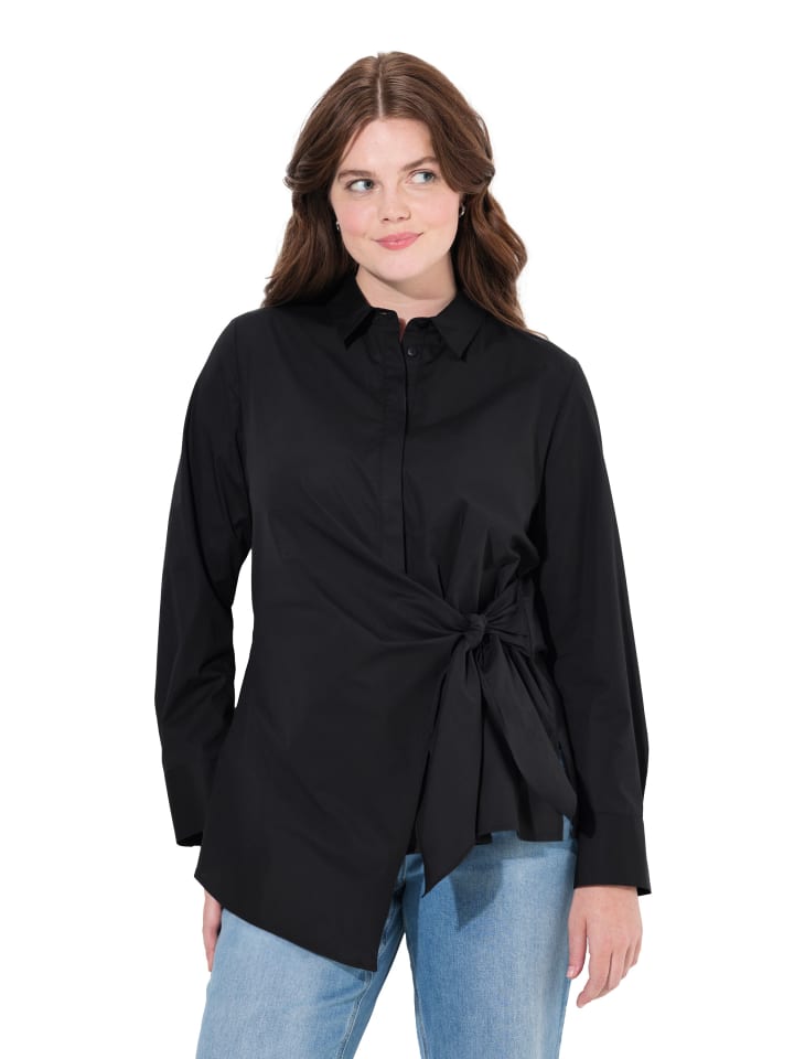 Hemdbluse in schwarz