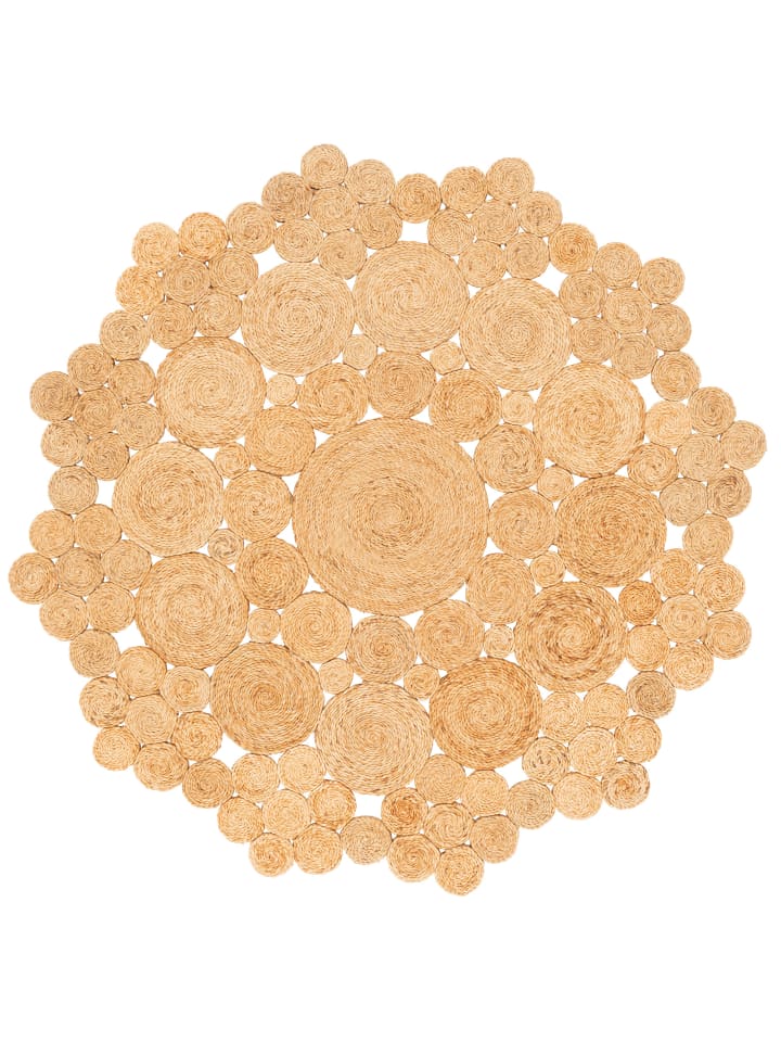 Jute Teppich Salsa Circle Rund in beige