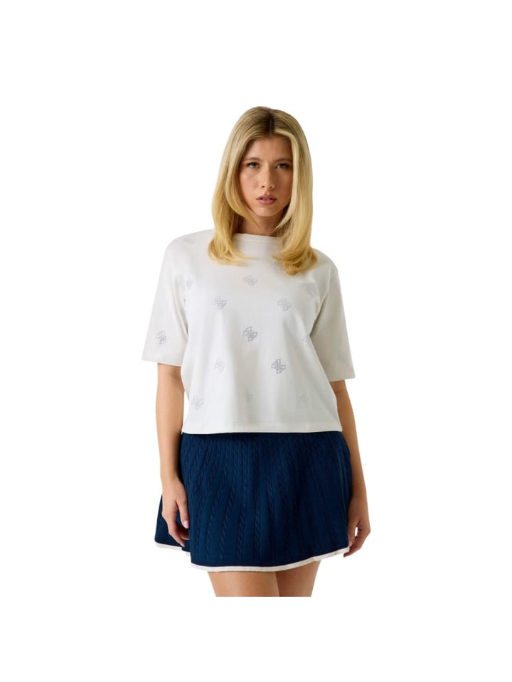 Weiß Baumwolle T-Shirt