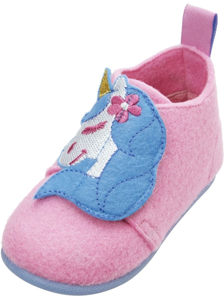 Filz-Hausschuh Einhorn in Rosa