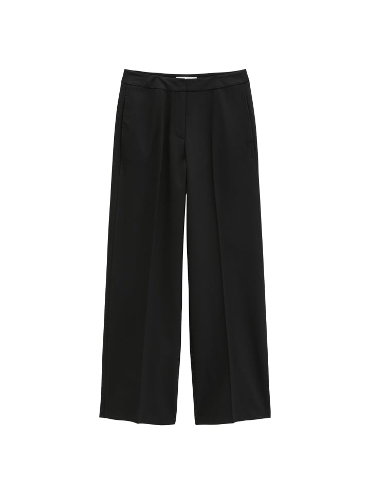 Flanellhose relaxed in Schwarz
