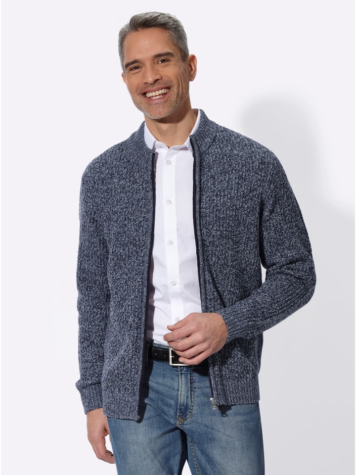 Strickjacke in marine-meliert