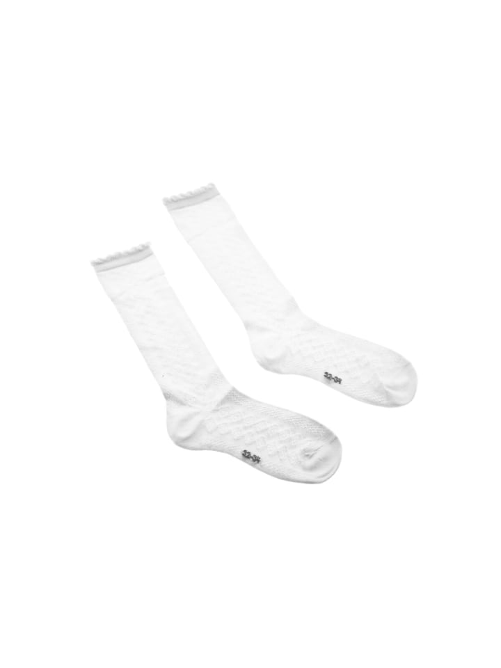 Kinder-Kniesocken mit verspieltem Muster 20 DEN - Bequem & Stilvoll in Weiß