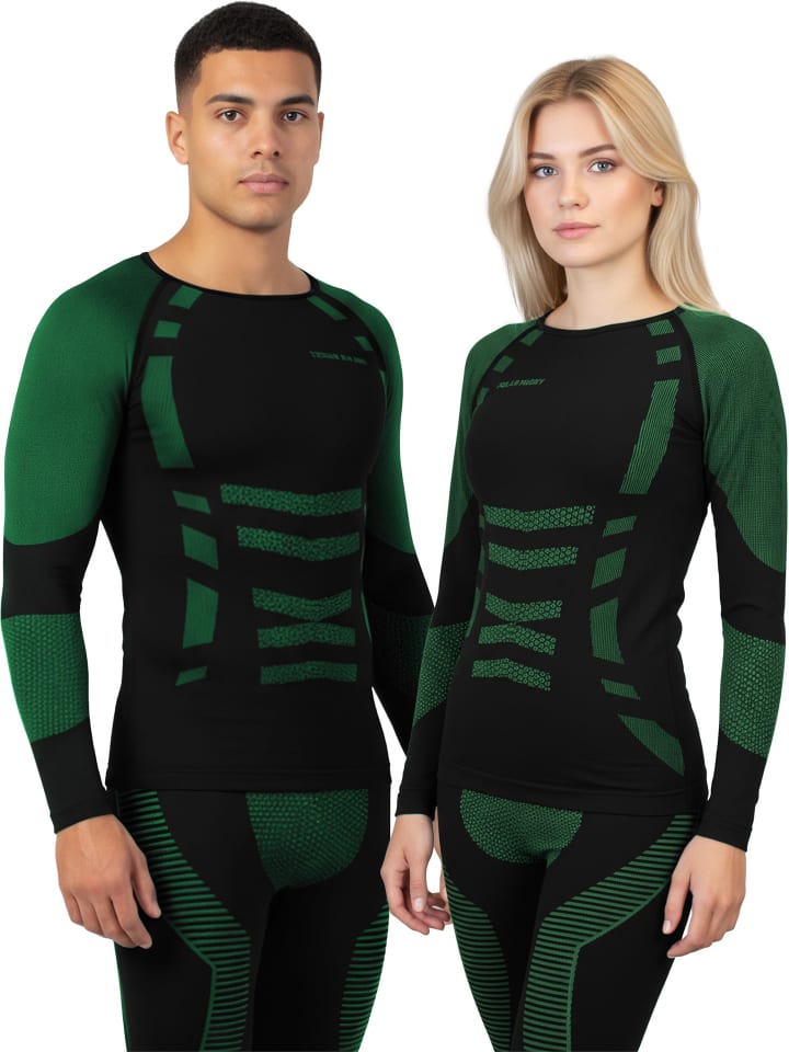 1x Thermo Langarmshirt Unisex Super Active Ride in Grün
