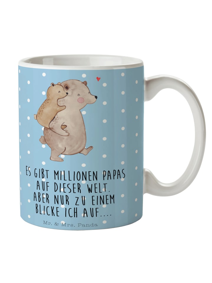 Tasse Papa Bär mit Spruch in Blau Pastell