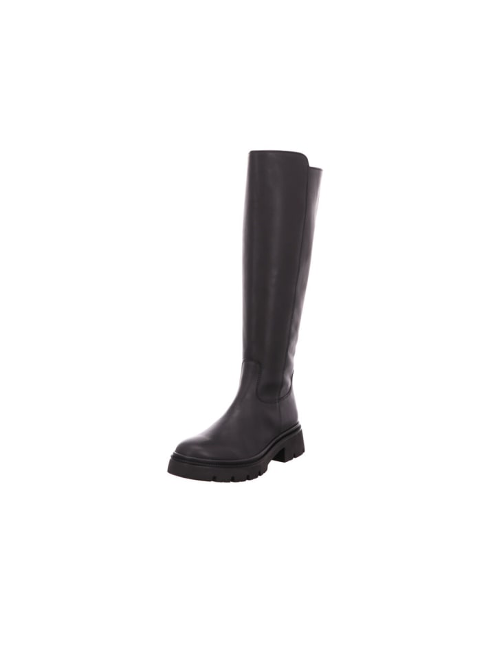 Langschaft-Stiefel in schwarz/matt