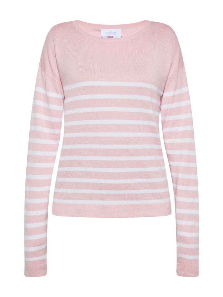Damen Pullover in HELLROSA WEISS
