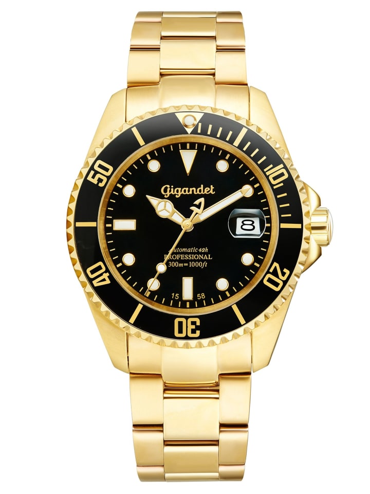 Automatikuhr "SEA GROUND"  in Gold/Schwarz