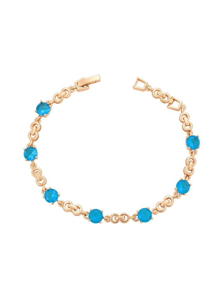 Women Bracelet in Rose Gold Turquoise