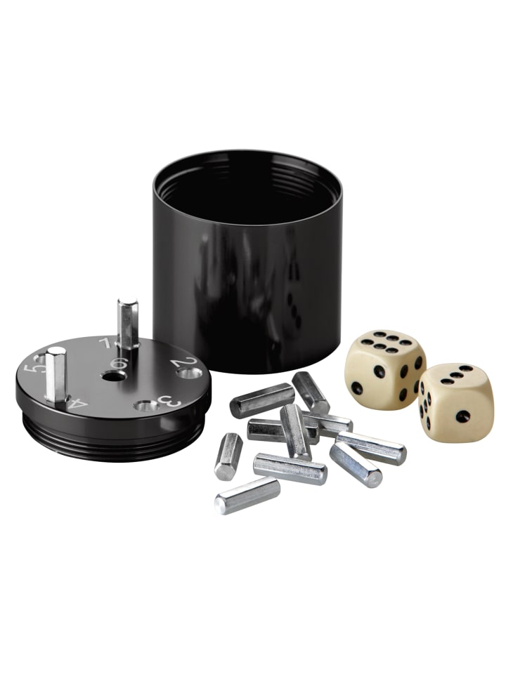 Würfelspiel SUPER SIX Aluminum Sonder Edition in schwarz in Schwarz