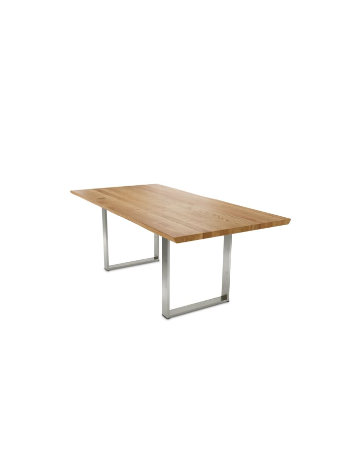 BAUMKANTENTISCH Daisie 5 140x74x90 Massivholztisch Wildeiche geölt