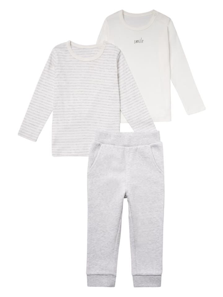 Jersey-Set 3tlg., 2 Langarmshirts und Hose in grau