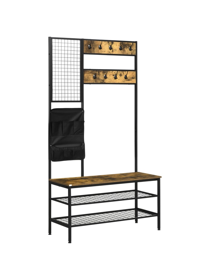 Garderobenständer in Rustikal-Braun 100L x 40B x 185H cm