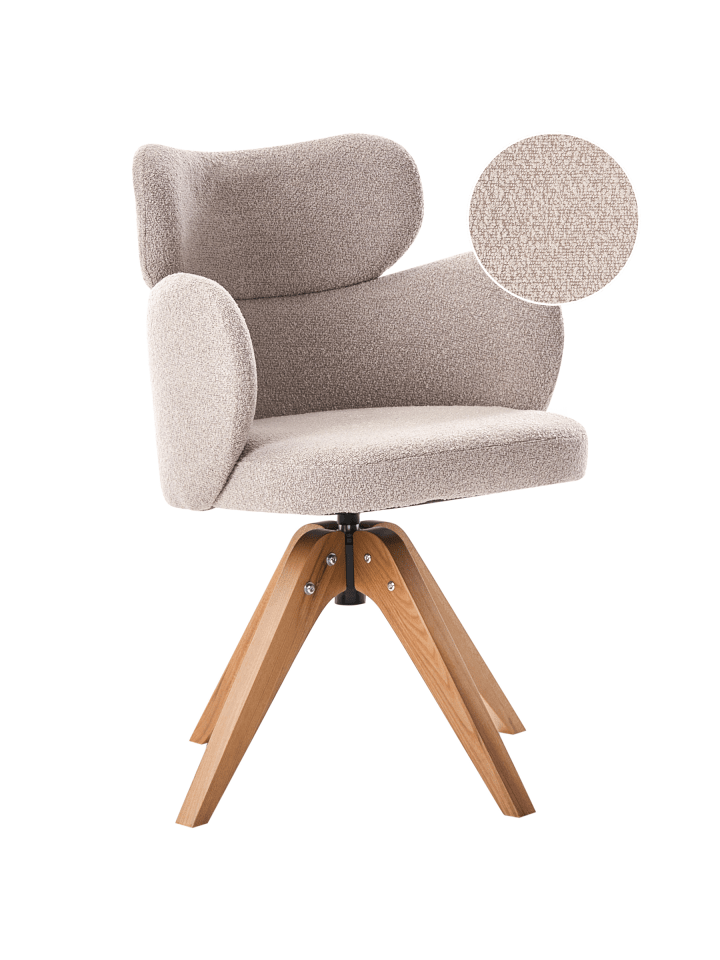 Esszimmerstuhl MARCY in Beige/Braun - (W) 60 x (H) 85 x (L) 66 cm