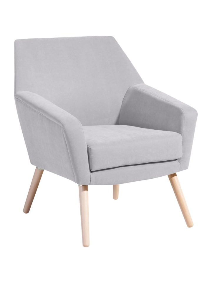 SESSEL Kachka Bezug Veloursstoff Buche natur / silber
