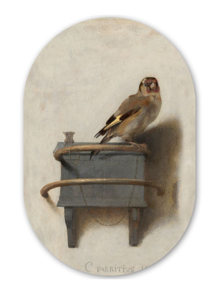 Ovales Wandbild Grau