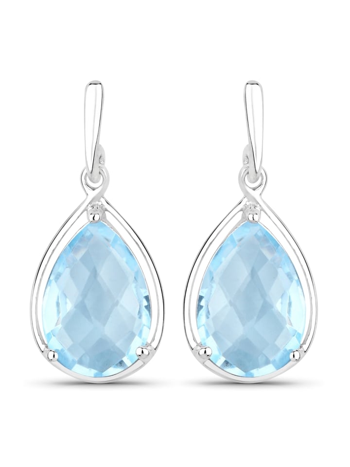 Ohrhänger aus Sterling Silber mit Blautopas in silber