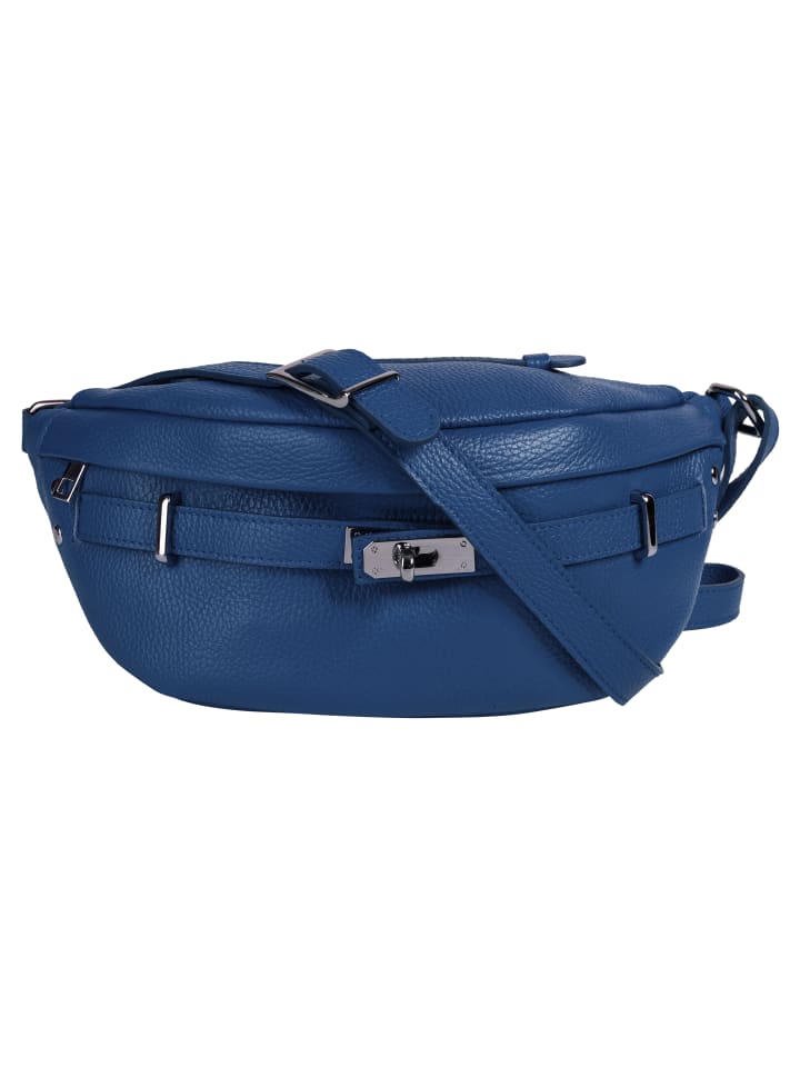 Gürteltasche echt Leder in blau