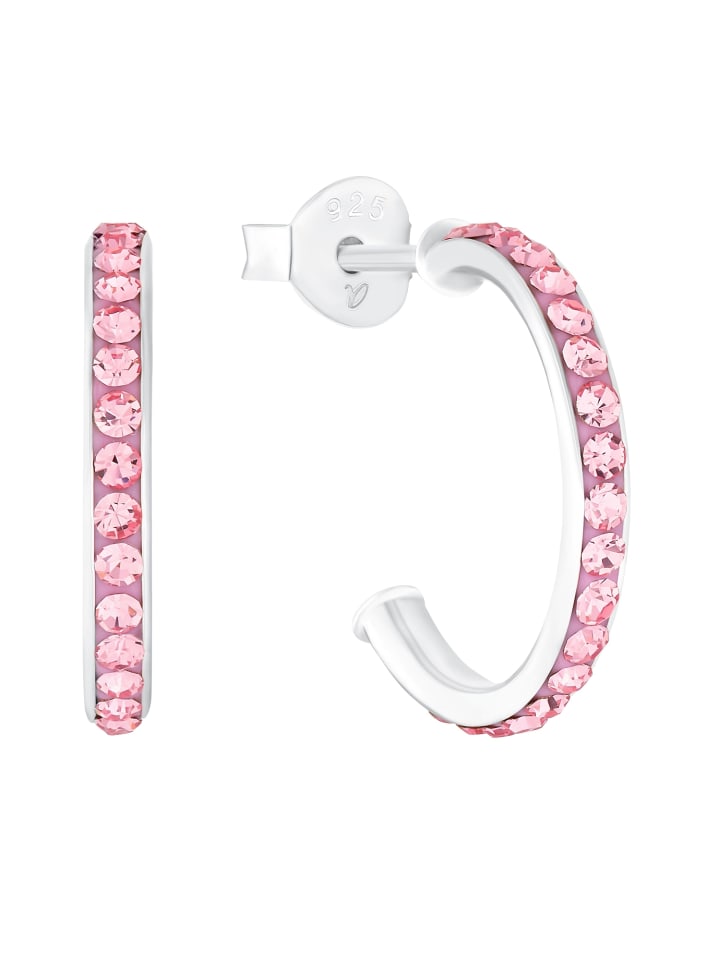 Creolen Silber 925, rhodiniert in Rosa