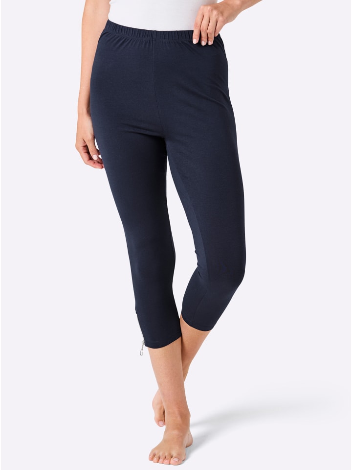 Leggings 3/4-lang in schwarz + marine