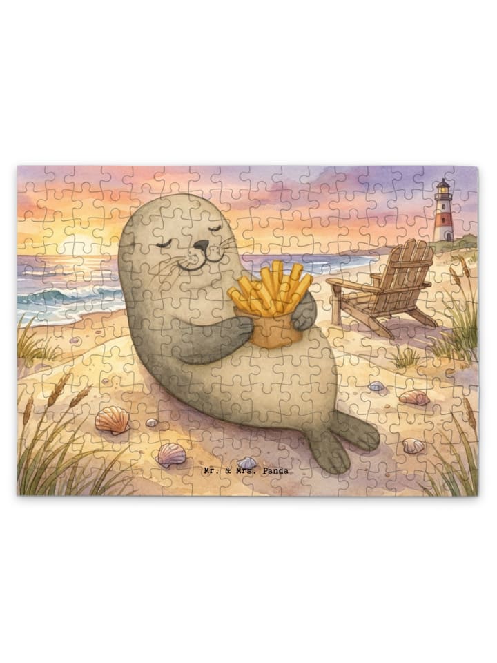 Puzzle Robbe Pommes Design ohne Spruch in Weiß