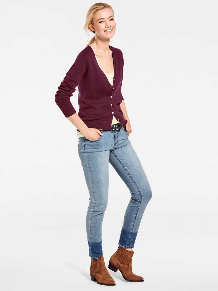 Feinstrickjacke in bordeaux