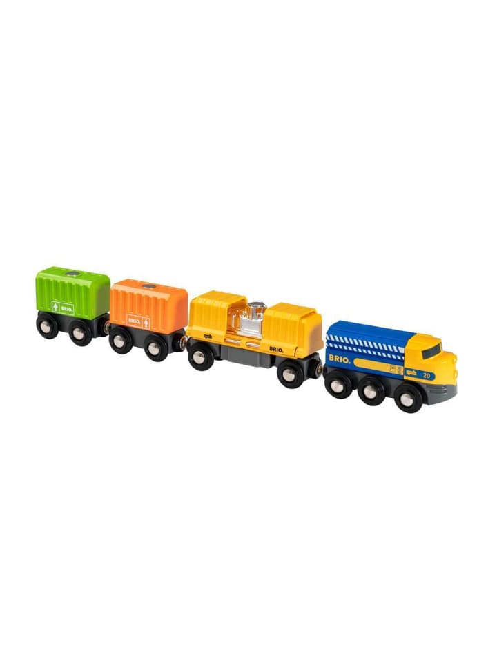 Brio Aktionsspiel Güterzug mit drei Waggons in bunt
