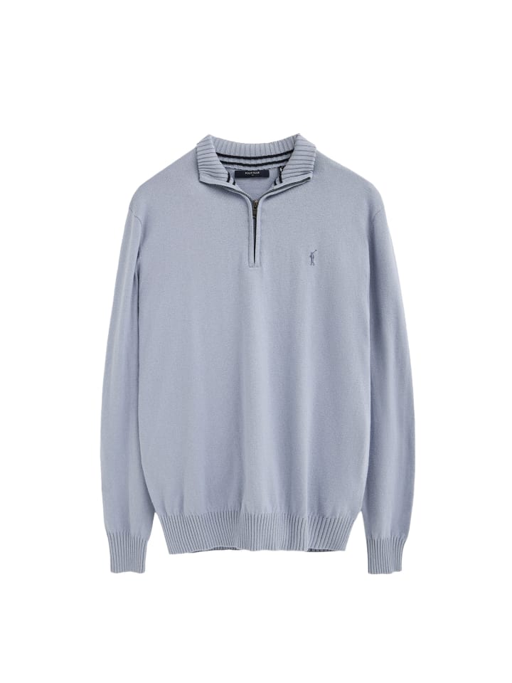 Pullover MAN RIGBY GO ZIPPER WOOL KINSLEY LONG SLEEVE REGULAR FIT in Baby Blau