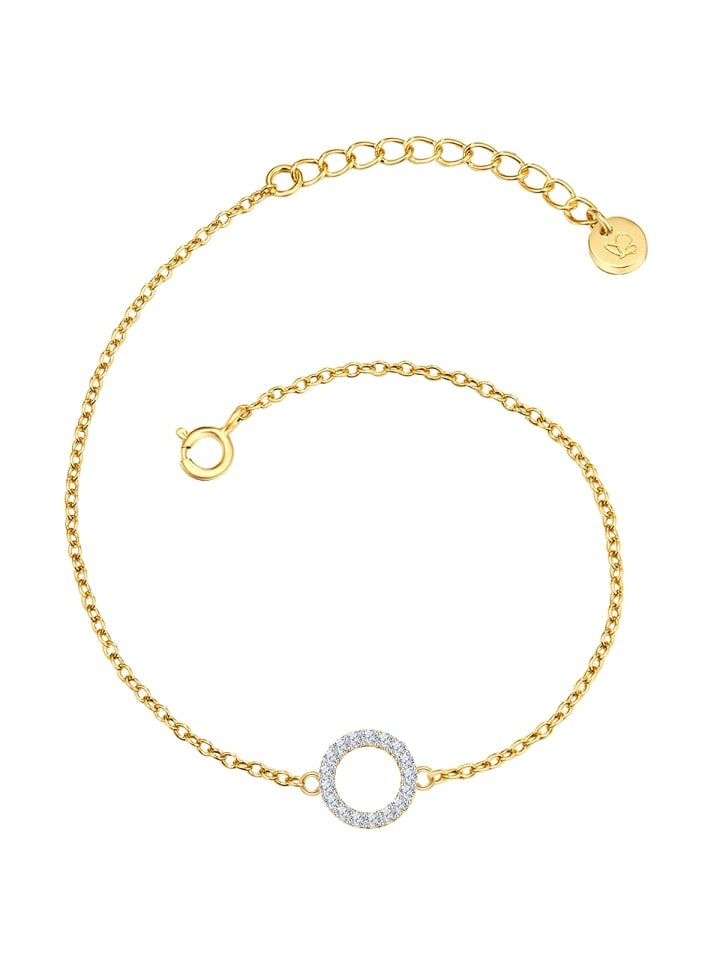 Armband Buchstabe O aus Sterling Silber mit Zirkonia in gelbgold