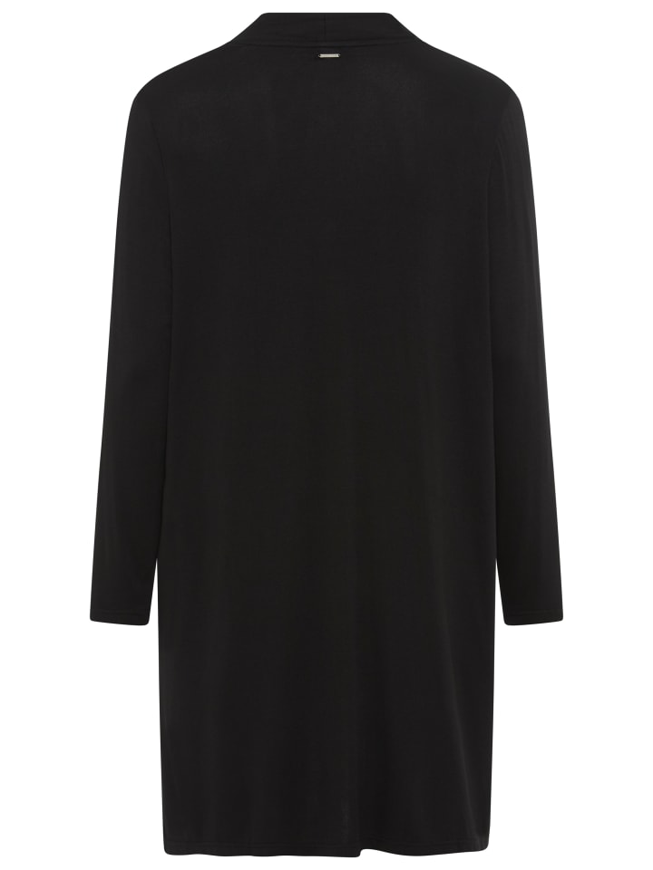 Longstrickjacke in schwarz