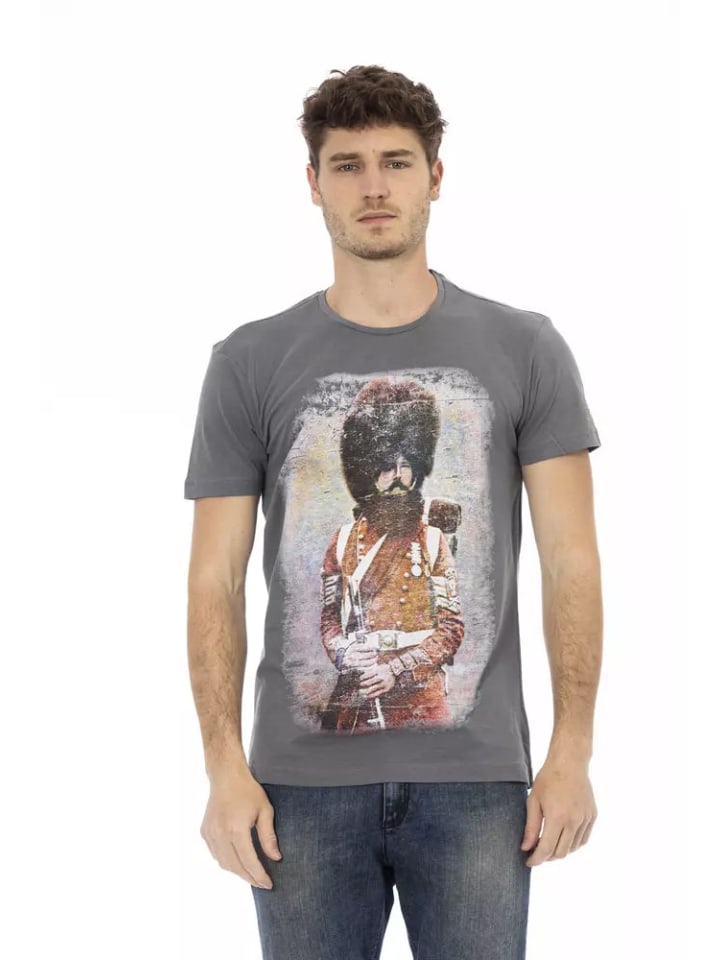 Grau Baumwolle Herren T-Shirt