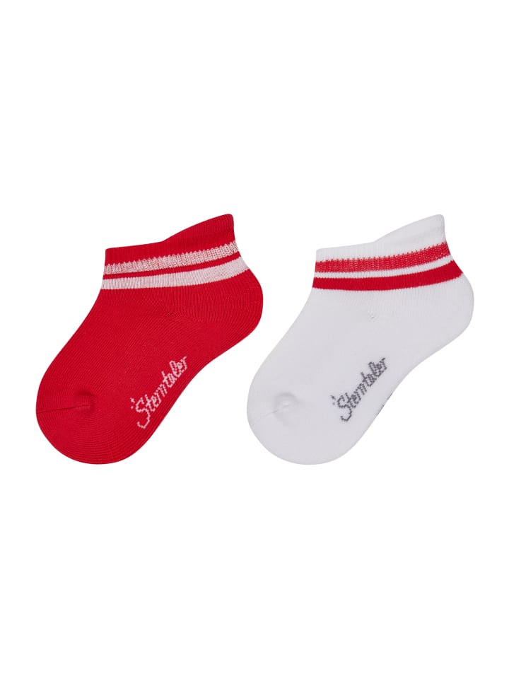 Sneaker Socken 2er-Pack Ringel in mittelrot