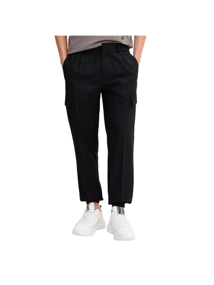 Schwarz Polyester Freizeithose