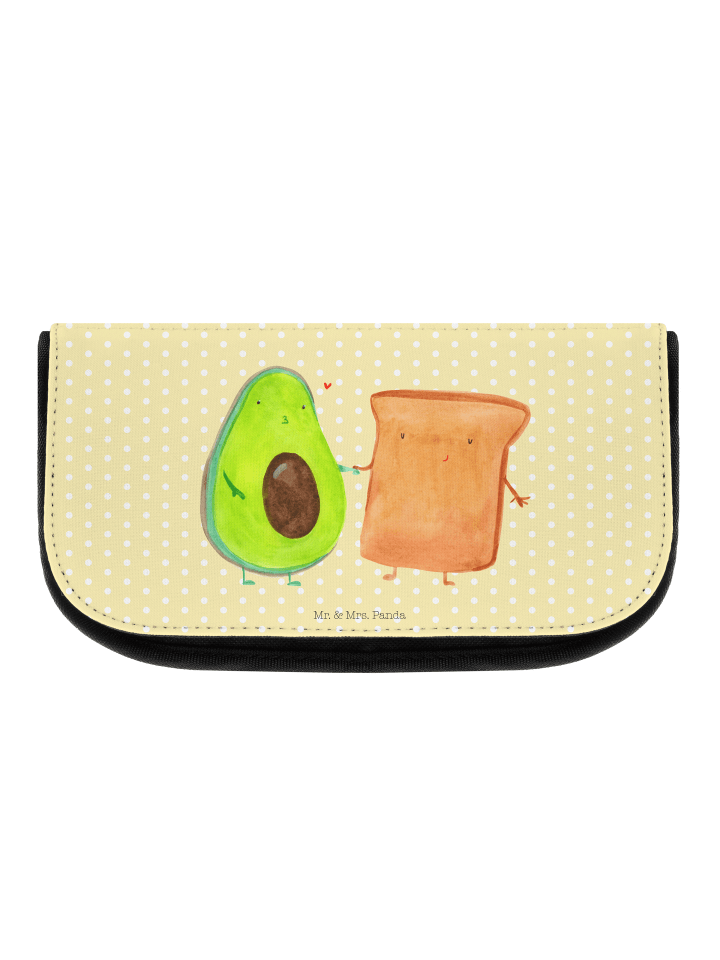 Kulturbeutel Avocado Toast ohne Spruch in Gelb Pastell