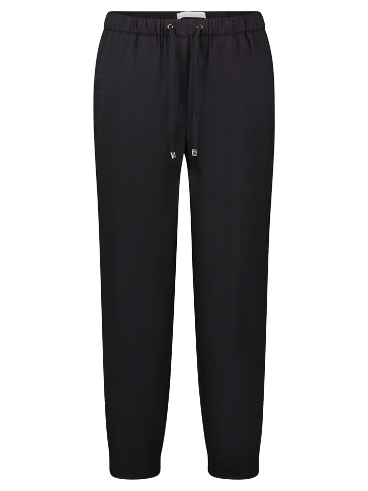 Casual-Hose mit elastischem Bund in Schwarz