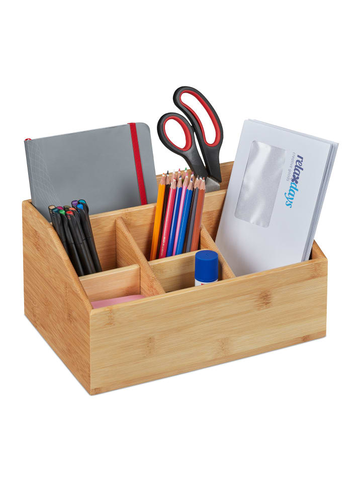 Schreibtisch Organizer Rosa Relaxdays Schreibtisch-Organizer Aus Bambus  5  Fcher Stiftehalter & Aufbewahrungsbox  Naturholz