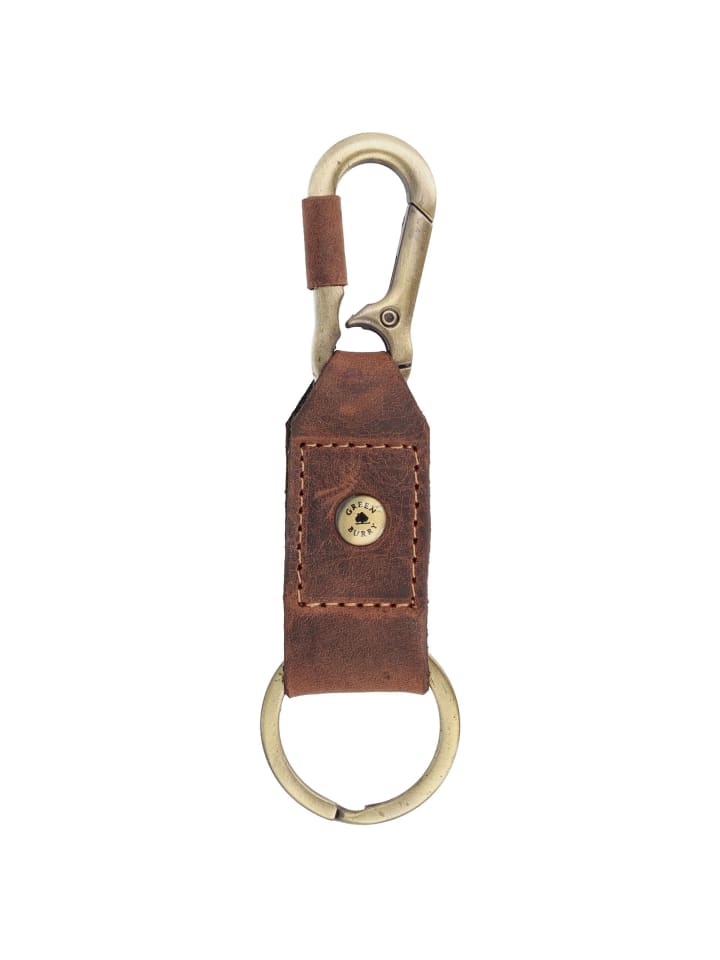 Vintage Schlüsselanhänger Leder 6.5 cm brown